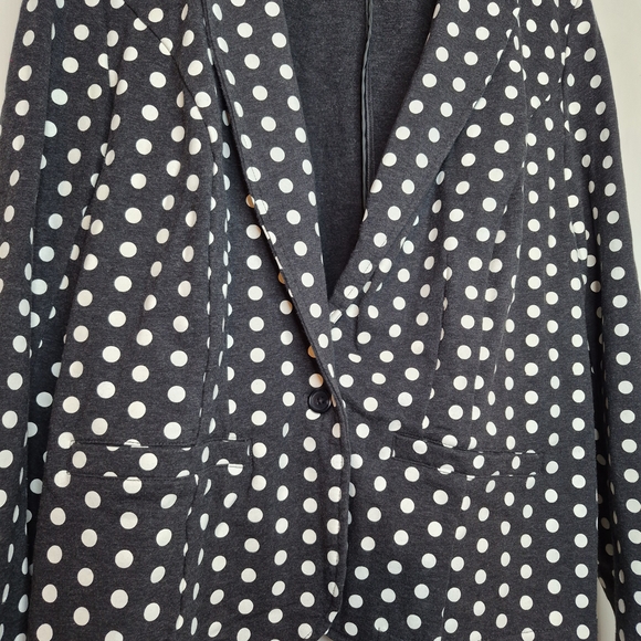 Lane Bryant Polka Dot Blazer Jacket - Black/gray & White Size 18 - Picture 5 of 10